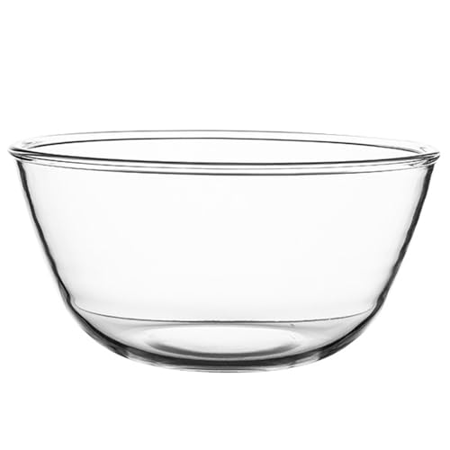 Große Glasmischschale, Glasmischschalen 6.5 QT -Glasschalen klare Glas Salatschale Geschirrspülmaschine, Gefrierschrank ＆ Ofen -Safer -Glas -Servierschale große Glasschalen für die Lagerung von Küche von XJKLBYQ