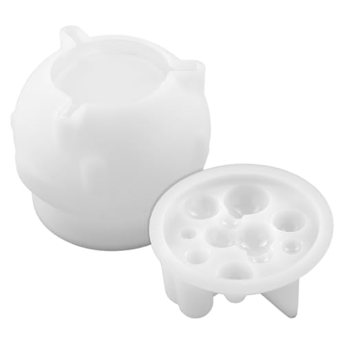 Halloween Silikonformen, DIY Mini Kesselform mit Blasenknochen, flexibel für Harzkerzenseife Craft Requisiten von XJKLBYQ