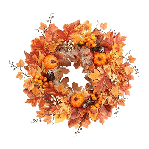 Herbstkürbiskranz mit Beeren & Blättern, Thanksgiving -Türhängedekor für Fensterernte Herbstdekoration Herbstkürbiskranz mit Beeren & Blättern, Thanksgiving -Türhängedekor für Fensterernte Herbstdekoration von XJKLBYQ