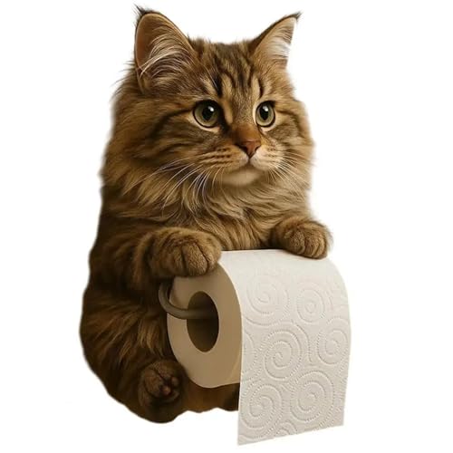 Katzen-Toilettenpapierhalter Wandmontierte realistische Harzkatzen Papierhandtuchhalter für 1 rollwasserresistente dekorative Toilettenzubehör Katzen-Toilettenpapierhalter Wandmontierte realistische Harzkatzen Papierhandtuchhalter für 1 rollwasserresistente dekorative Toilettenzubehör von XJKLBYQ