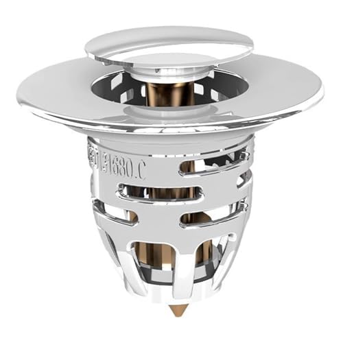 Spülenstopfen, 34-40 mm Druckknopf Popup-Spüle Stopper mit Filterkorb, Anti-Clogging-Abflussstopp für Küche, Bad, Waschbeckenbad von XJKLBYQ