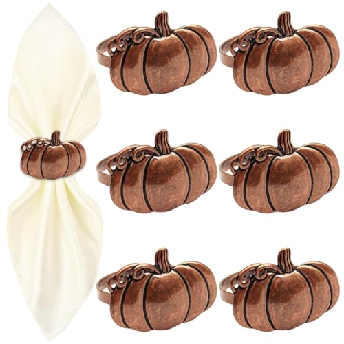 Vintage Pumpkin Serviettenringe, Set von 6 Halloween Esstisch Dekoration Halter Vintage Pumpkin Serviettenringe, Set von 6 Halloween Esstisch Dekoration Halter von XJKLBYQ