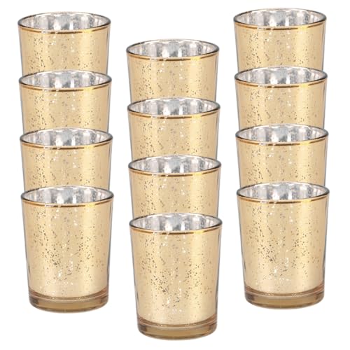 Votivkerzenhalter Speckled Gold, 12pcs Bulk Hochzeit Herzstück Tisch Halloween Dekor Votivkerzenhalter Speckled Gold, 12pcs Bulk Hochzeit Herzstück Tisch Halloween Dekor von XJKLBYQ