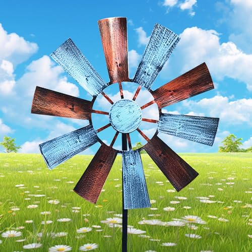 Windmühle für Garten, 28,7 x 9,5 Metall Yard Art, Outdoor Metal Stake Yard Spinner, solarbetriebene Multi-Farben mit Windskulpturenspinner Windmühlen für Rasen- und Gartendekoration im Freien, Typ2, Windmühle für Garten, 28,7 x 9,5 Metall Yard Art, Outdoor Metal Stake Yard Spinner, solarbetriebene Multi-Farben mit Windskulpturenspinner Windmühlen für Rasen- und Gartendekoration im Freien, Typ2, von XJKLBYQ