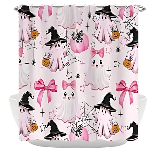 XJKLBYQ Halloween Duschvorhang süßer Geisterkürbis -Cartoon, 71x71in lustige gruselige Halloween -Badezimmerdekoration XJKLBYQ Halloween Duschvorhang süßer Geisterkürbis -Cartoon, 71x71in lustige gruselige Halloween -Badezimmerdekoration von XJKLBYQ