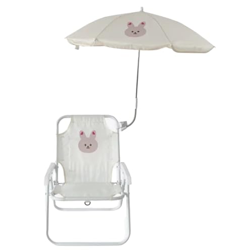 XJKLBYQ Kids Beach Klappkampenstuhl, Kids Beach Stuhl mit Regenschirm, Faltbare und abnehmbare tragbare niedliche Tiermuster mit Baldachin für Sommer im Freien, Kaninchen XJKLBYQ Kids Beach Klappkampenstuhl, Kids Beach Stuhl mit Regenschirm, Faltbare und abnehmbare tragbare niedliche Tiermuster mit Baldachin für Sommer im Freien, Kaninchen von XJKLBYQ