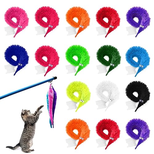 XJKLBYQ Magic Worm Toys, 16pcs Wiggly Twigy Fuzzy Worms, Farbe Unsichtbares Twisty Raupe -Spielzeug für Kinder Trick Carnival Party Gefälligkeiten von XJKLBYQ