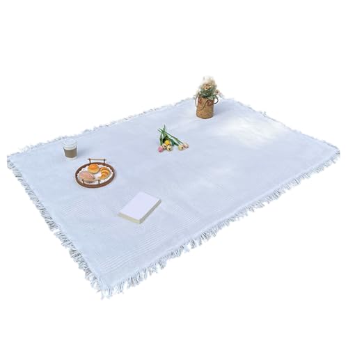 XJKLBYQ Picknickdecke extra groß, Außenmatte mit Fransen, tragbar für Camping Rasen Beach Hochzeit, Beige/70.9x70.9in von XJKLBYQ
