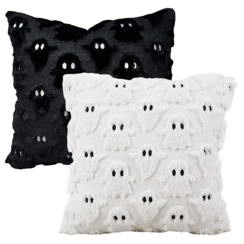 XJKLBYQ Plüsch Ghost -Kissenbezüge, 2pcs dekorative Halloween -Couch -Bettdekoration/18x18 Zoll von XJKLBYQ