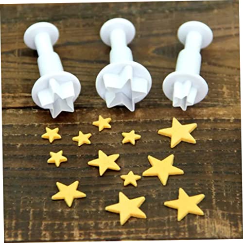 XJKLBYQ Stern Mini Fondant Kolbenschneider Set Kuchen Cookies Cupcake Dekorieren Werkzeug DIY Form, 3-Pack, klein von XJKLBYQ