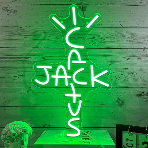 XJNOLGXIQU Cactus Jack Neon Schild Grünes Cactus Jack LED Schild für Wandkunst Neonlicht Travis Scot Rap Talking West Coast Leuchtendes Hängeschild Geeignet für Raumwanddekoration Bar Party Club von XJNOLGXIQU