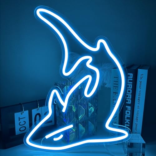 XJNOLGXIQU Neon Schild Hai Blue Shark Led Light für Wanddekoration USB Shark Neon Light Personalised Neon Light Nachttisch Schlafzimmer Heimdekoration Spielzimmer Bar Party Wanddekoration von XJNOLGXIQU