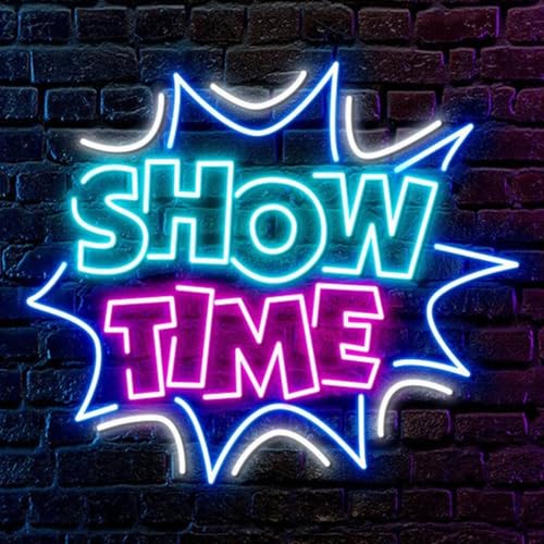 XJNOLGXIQU Show Time Neon Schild Buntes Leuchtreklamen LED Schild Personalisiertes USB Neonlicht für Bar Party Geburtstagsfeier Live Musik Hip Hop Club Wanddekoration von XJNOLGXIQU