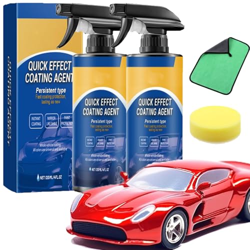 Glukaro Wasserdichte Beschichtung Auto, Quick Effect Coating Agent for Car, Quick Effect Spray, Multifunctional Coating Renewal Spray (2pcs) von XJQ