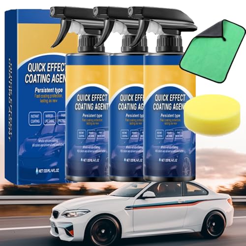 Quick Effect Coating Agent, Multifunktionales Beschichtungs- Erneuerungsspray, Advanced Persistent Type 3 In 1 High Protection Quick Car Spray Coating Agent (3pcs) von XJQ