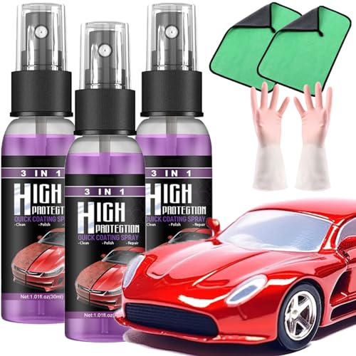 Turbo Shine Nexa Spray, X2 Nexa Turbo Shine, Auto-Beschichtungsspray, 3 In 1 High Protection Quick Car Coating Spray, Entfernt Kratzer, Schmutz, Staub, Fett Und Von Allen OberfläChen (30ml,3pcs) von XJQ