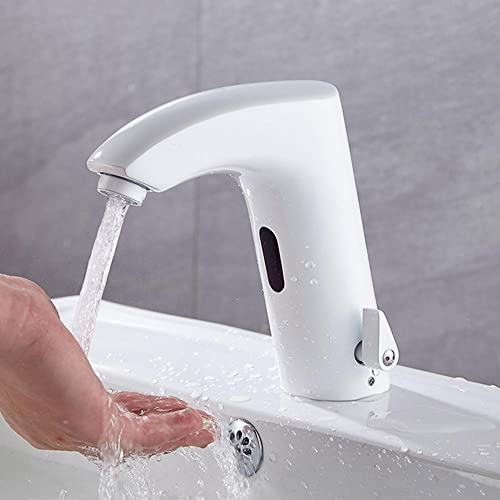 Automatischer Sensor Wasserhahn Infrarot Infrarot Automatisch Mischbatterie wasserhahn bad waschbecken armaturen Für Bad-weiß Automatischer Sensor Wasserhahn Infrarot Infrarot Automatisch Mischbatterie wasserhahn bad waschbecken armaturen Für Bad-weiß von XJTNLB