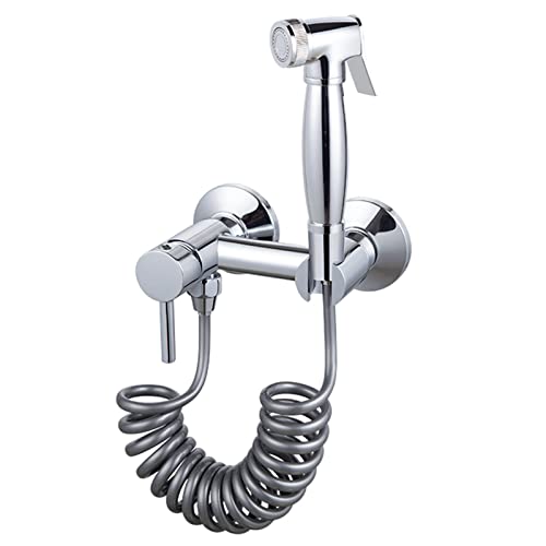 Bidet Handbrause Set Chrom Einzelfunktion Hand Bidet Sprayer Heiß und Kalt Einstellbar Toilette Bad Bidet für Bidet Armaturen WC, mit Federschlauch, 10cm Bidet Handbrause Set Chrom Einzelfunktion Hand Bidet Sprayer Heiß und Kalt Einstellbar Toilette Bad Bidet für Bidet Armaturen WC, mit Federschlauch, 10cm von XJTNLB