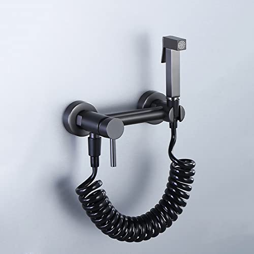Bidet Handbrause Set Grau Heiß und Kalt Einstellbar Multifunktions Toilette Bad Bidet für Bidet Armaturen WC mit Hand Bidet Sprayer Toilette Bad Bidet Set/WC Duschkopf, Federschlauch, A von XJTNLB