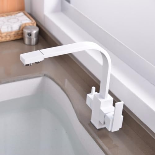 Spülenarmatur Schwarz 3 Wege Wasserhahn Küche Osmose mit Doppelausgang Zweigriffarmatur Küche 360° Drehbar 3 in 1 Mischbatterie Küche für Wasserfilter Spülenarmatur Schwarz 3 Wege Wasserhahn Küche Osmose mit Doppelausgang Zweigriffarmatur Küche 360° Drehbar 3 in 1 Mischbatterie Küche für Wasserfilter von XJTNLB