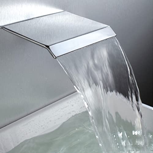 Wanneneinlauf Wand Wasserfall Badewanneneinlauf Wanneneinlauf Einlauf Zulauf Wannenhahn Wanneneinlass Schwalleinlauf Wasserfall für Badewanne-Chrom von XJTNLB