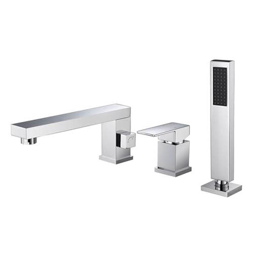 XJTNLB 3 Loch Armatur Badewanne Badewannenarmatur mit Handbrause Chrom Wasserhahn Schwenkbar Mischbatterie Dusche Set XJTNLB 3 Loch Armatur Badewanne Badewannenarmatur mit Handbrause Chrom Wasserhahn Schwenkbar Mischbatterie Dusche Set von XJTNLB
