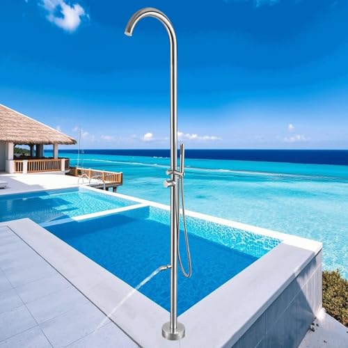 XJTNLB Außendusche Freistehend Gartendusche Edelstahl Warm Kalt Pool Dusche Mit Handbrause Gartendusche Pooldusche Außenendusche XJTNLB Außendusche Freistehend Gartendusche Edelstahl Warm Kalt Pool Dusche Mit Handbrause Gartendusche Pooldusche Außenendusche von XJTNLB
