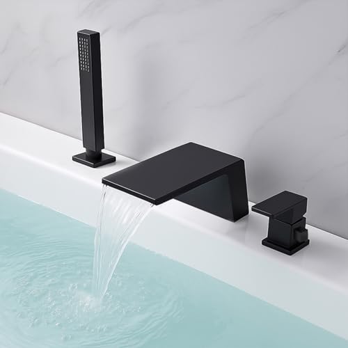 XJTNLB Badewannenarmatur Wasserfall Chrom Wannenarmatur 3 Loch Mischbatterie Dusche mit Schlauch Und Brause Armatur Dusche XJTNLB Badewannenarmatur Wasserfall Chrom Wannenarmatur 3 Loch Mischbatterie Dusche mit Schlauch Und Brause Armatur Dusche von XJTNLB
