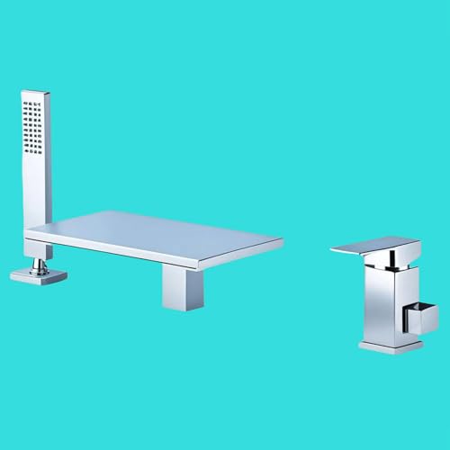 XJTNLB Badewannenarmatur Wasserfall mit Brause Chrom Wannenarmatur 3 Loch Einhebelmischer Badewanne XJTNLB Badewannenarmatur Wasserfall mit Brause Chrom Wannenarmatur 3 Loch Einhebelmischer Badewanne von XJTNLB