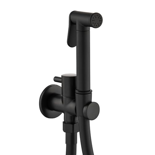 XJTNLB Bidet Dusche Handbrause Wasserhahn Wand Einhebelmischer Bidet Handbrause für Toilettete Kaltwasserhahn Portable Bidet Handbrause für Toilette,Bidet Armatur Schwarz von XJTNLB