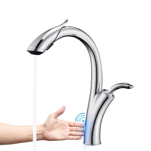 XJTNLB Küchenarmatur Touch Sensor Schwanenhals Wasserhahn Zum Ausziehen Chrom Spültischarmatur mit Brause Einhebel Armatur Küche XJTNLB Küchenarmatur Touch Sensor Schwanenhals Wasserhahn Zum Ausziehen Chrom Spültischarmatur mit Brause Einhebel Armatur Küche von XJTNLB