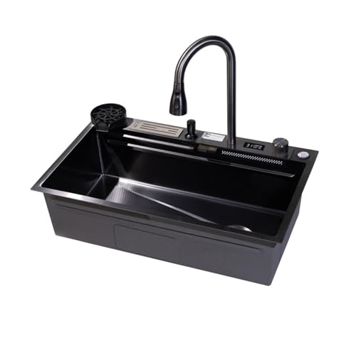XJTNLB Küchenspüle Edelstahl Multifunktionsspüle mit Messerhalterbox Spülbecken Grau mit Zubehör Wie Ausziehbare Wasserhähne 75 * 45 cm XJTNLB Küchenspüle Edelstahl Multifunktionsspüle mit Messerhalterbox Spülbecken Grau mit Zubehör Wie Ausziehbare Wasserhähne 75 * 45 cm von XJTNLB