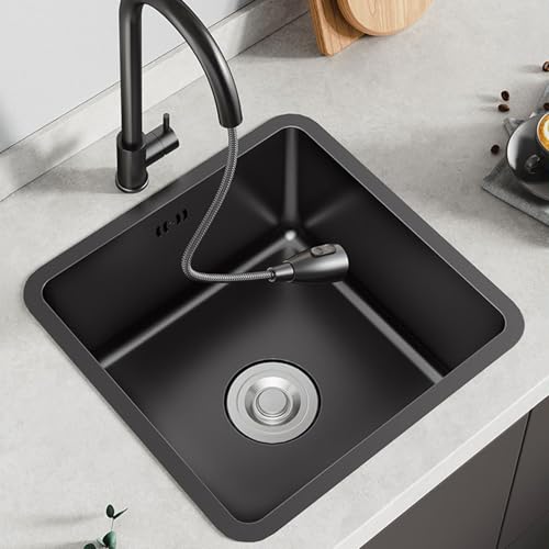 XJTNLB Küchenspüle Schwarz Spülbecken Rechteckig Edelstahlspüle Einbauspüle 40X38 Küchenwaschbecken XJTNLB Küchenspüle Schwarz Spülbecken Rechteckig Edelstahlspüle Einbauspüle 40X38 Küchenwaschbecken von XJTNLB