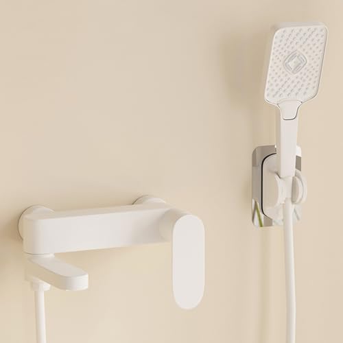 XJTNLB Mischbatterie Dusche Beige Badewannenarmatur mit Handbrause Wandmontage Aus Messing Armatur Dusche Einhebel-B von XJTNLB