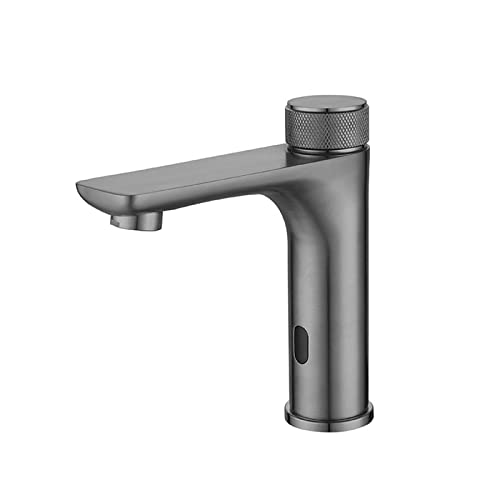 XJTNLB Sensor Wasserhahn Bad Waschtischarmatur Infrarot Sensor Bad Armaturen Waschbecken Einhebelmischer für Badezimmer Pistole Grau von XJTNLB