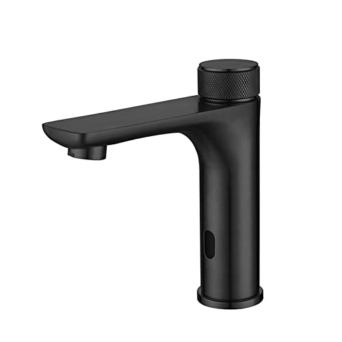 XJTNLB Sensor Wasserhahn Bad Waschtischarmatur Infrarot Sensor Bad Armaturen Waschbecken Einhebelmischer für Badezimmer Schwarz von XJTNLB