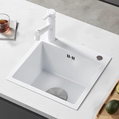 XJTNLB Spülbecken Edelstahl 42X35 1 Becken Weiß Spüle Rechteckig Edelstahlspüle Einbauspüle XJTNLB Spülbecken Edelstahl 42X35 1 Becken Weiß Spüle Rechteckig Edelstahlspüle Einbauspüle von XJTNLB
