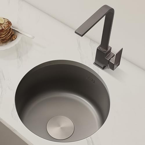XJTNLB Spülbecken Grau Rund Edelstahlspüle Einbauspüle 30 cm Waschbecken Küche Edelstahl XJTNLB Spülbecken Grau Rund Edelstahlspüle Einbauspüle 30 cm Waschbecken Küche Edelstahl von XJTNLB