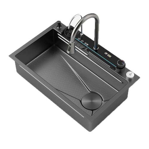 XJTNLB Spülbecken Multifunktions Wasserfall-Spüle Waschbecken Küche Grauer Edelstahl mit Tassenwaschanlage, Seifenspender, Tischsteuerung XJTNLB Spülbecken Multifunktions Wasserfall-Spüle Waschbecken Küche Grauer Edelstahl mit Tassenwaschanlage, Seifenspender, Tischsteuerung von XJTNLB