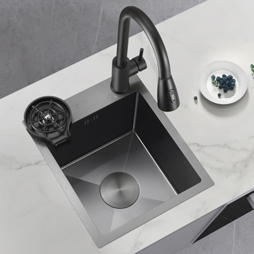 XJTNLB Spülbecken Schwarz Spüle Rechteckig Edelstahlspüle Einbauspüle 40X40 Waschbecken Edelstahl Küche XJTNLB Spülbecken Schwarz Spüle Rechteckig Edelstahlspüle Einbauspüle 40X40 Waschbecken Edelstahl Küche von XJTNLB