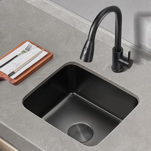 XJTNLB Spüle Schwarz Spülbecken Küche Rechteckig Edelstahl Spüle 40X38 Einbauspüle Edelstahl Ohne Hahnloch XJTNLB Spüle Schwarz Spülbecken Küche Rechteckig Edelstahl Spüle 40X38 Einbauspüle Edelstahl Ohne Hahnloch von XJTNLB