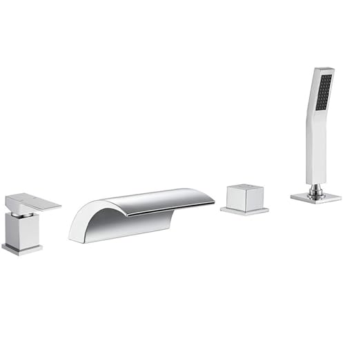 XJTNLB Wannenarmatur Wasserfall Badewannenarmatur 4 Loch Chrom Wannenarmatur mit Brause Duscharmaturen Set XJTNLB Wannenarmatur Wasserfall Badewannenarmatur 4 Loch Chrom Wannenarmatur mit Brause Duscharmaturen Set von XJTNLB