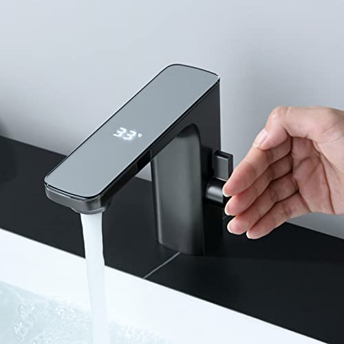 XJTNLB Waschtischarmatur Infrarot Sensor Infrarot Wasserhahn Bad, Automatischer Sensor Wasserhahn Bad Waschbecken Armaturen, Pistole Grau von XJTNLB