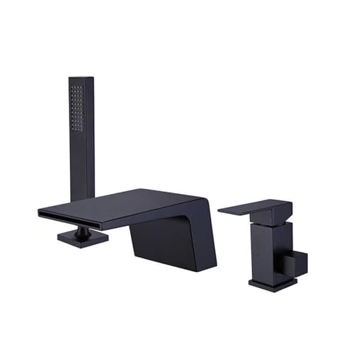 XJTNLB Wasserfall Badewannenarmatur mit Herausziehbarem Handbrause 3 Loch Mischbatterie Badewanne Schwarz XJTNLB Wasserfall Badewannenarmatur mit Herausziehbarem Handbrause 3 Loch Mischbatterie Badewanne Schwarz von XJTNLB