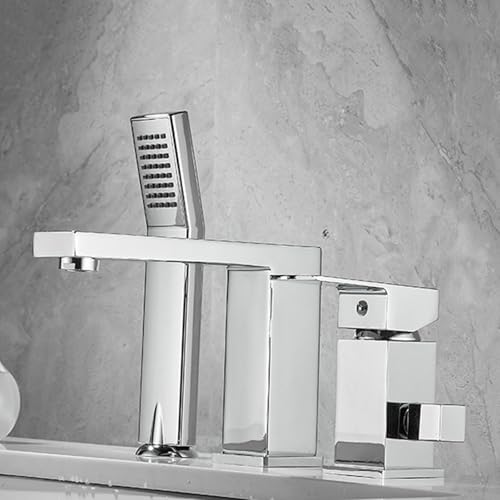 XJTNLB Wasserhahn Bad Lang Badewanne 3 Loch Badarmatur Badewanne Chrom mit 360°Drehbar Auslauf Mischbatterie Dusche Set XJTNLB Wasserhahn Bad Lang Badewanne 3 Loch Badarmatur Badewanne Chrom mit 360°Drehbar Auslauf Mischbatterie Dusche Set von XJTNLB