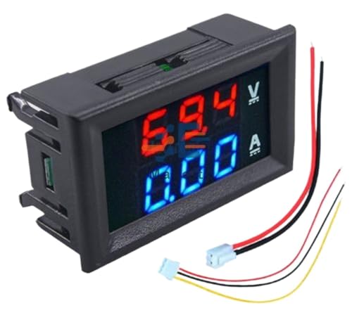 Mini Digital DC 100v 10a Voltmeter Amperemeter Blau Rot Led Dual Display Voltmeter Amperemeter Spannung Strom Meter Tester(Black Case) von XJTZFJCZU