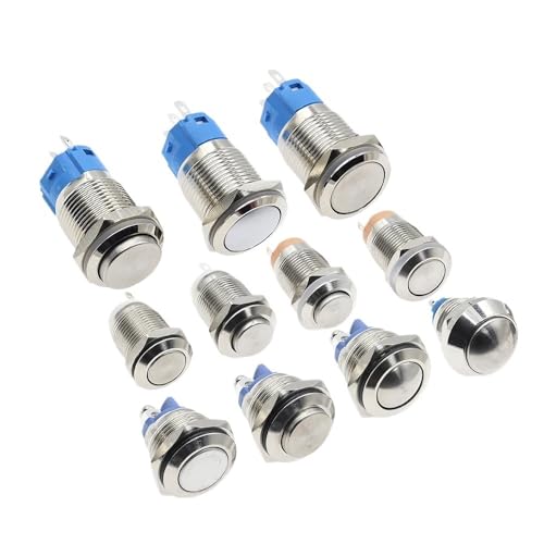 XJTZFJCZU 12/16MM Wasserdichter Metallknopfschalter Selbstrückstellender Start-Netzschalter Auto Lock/No Lock Wasserdichter Schalter(3P Planar switch,Auto Lock) von XJTZFJCZU