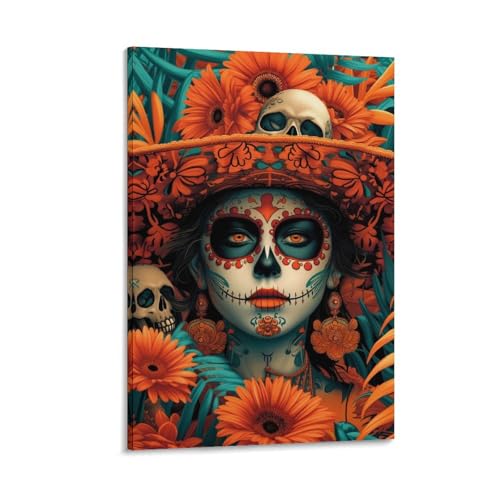 XJmoney Calavera Catrina Toiletten-Wandkunst für Geschenke, Badezimmer, Zuhause, Küche, Büro, Dekoration, 50 x 75 cm, Schlafzimmer-Wandkunst XJmoney Calavera Catrina Toiletten-Wandkunst für Geschenke, Badezimmer, Zuhause, Küche, Büro, Dekoration, 50 x 75 cm, Schlafzimmer-Wandkunst von XJmoney