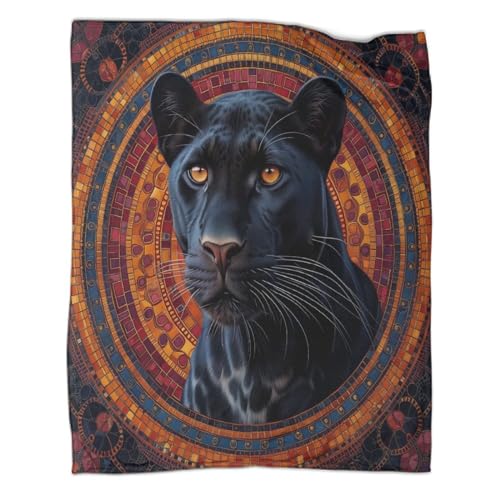 XJmoney TV-Flanelldecke mit 3D-Kunst, Tier-Leopardenmuster, weiche Plüschdecke, Bettwäsche, Sofa, Couch, Überwurfdecke, gemütliche Heimdekoration, Decken, Bürodecke, 150 x 200 cm von XJmoney