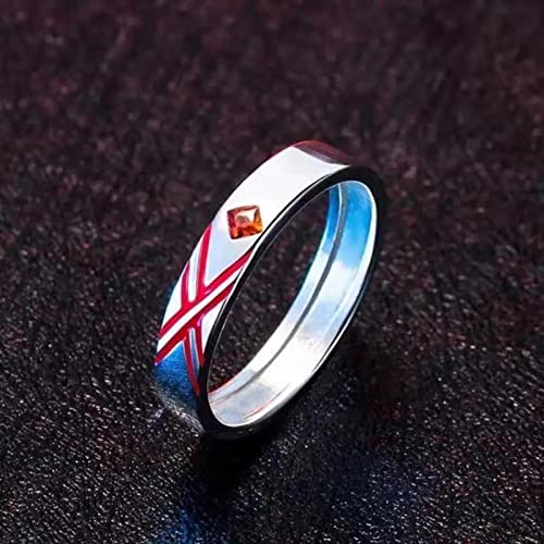 XJruixi Anime Darling In The Franxx Ring HIRO Zero Two Cosplay Adjustable Unisex Couple Lover Rings Jewelry Gift Prop Accessories von XJruixi